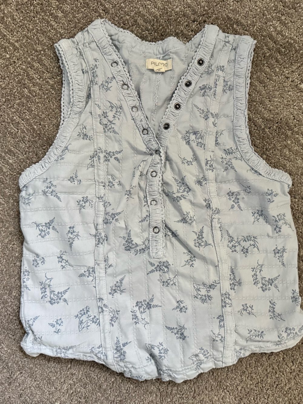 Pilcro Light Blue Floral Infant Sleeveless Romper